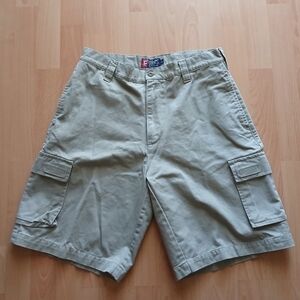 Chaps Men’s Tan Cargo Shorts - Classic Pocket Style, Size 32